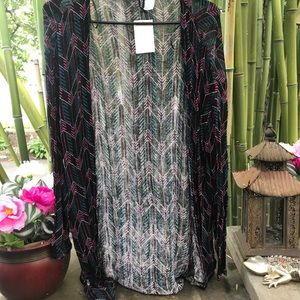 Pink, blue and black cardigan